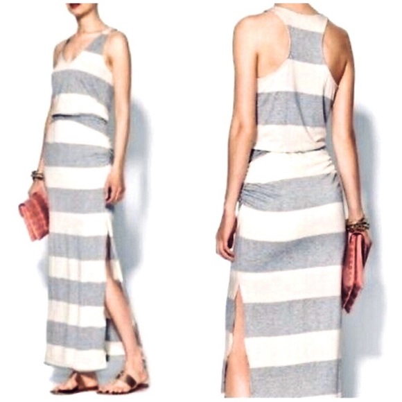 Splendid - Women’s Luna Lake heather grey striped maxi dress (x-small) - Picture 5 of 8
